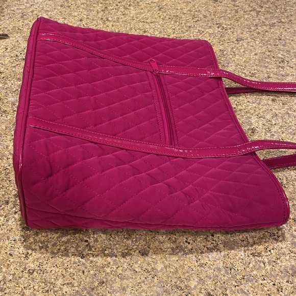 Vera Bradley Quilted Tote Fuchsia Shoulder Bag Purse - Picture 9 of 17